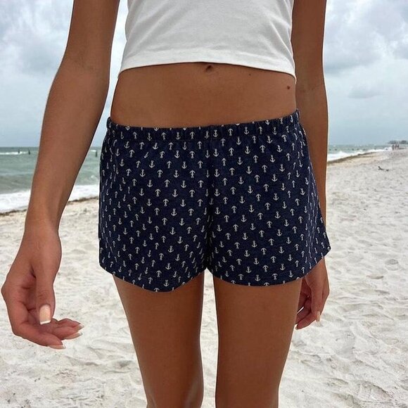 brandy melville knit emery anchor sailor shorts - Picture 1 of 4